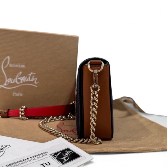 🔥 Christian Louboutin Zoompouch Sea Sex And Sun Denim Crossbody Bag - Picture 3 of 15